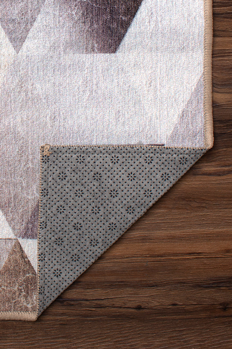 Lattice Geometric Neutral Washable Rug