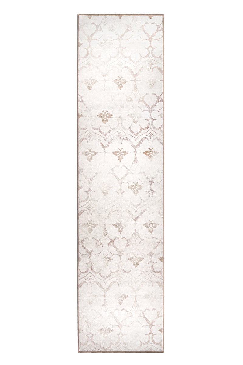 Leilani Damask Ivory Washable Rug