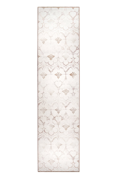 Leilani Damask Ivory Washable Rug