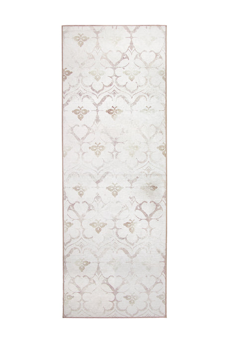 Leilani Damask Ivory Washable Rug