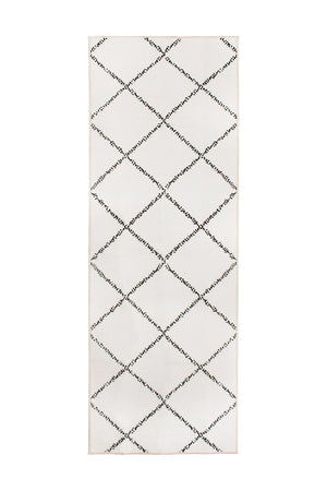 Medina Moroccan Diamond Ivory Washable Rug