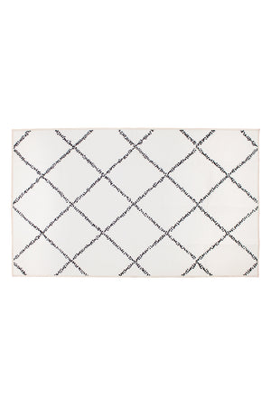 Medina Moroccan Diamond Ivory Washable Rug