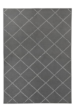 Medina Moroccan Diamond Grey Washable Rug