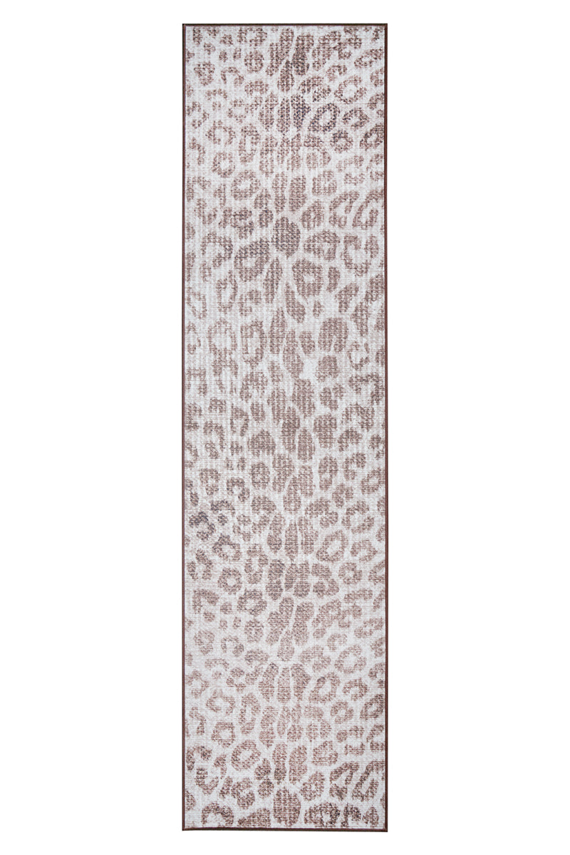 Miya Leopard Brown Washable Rug