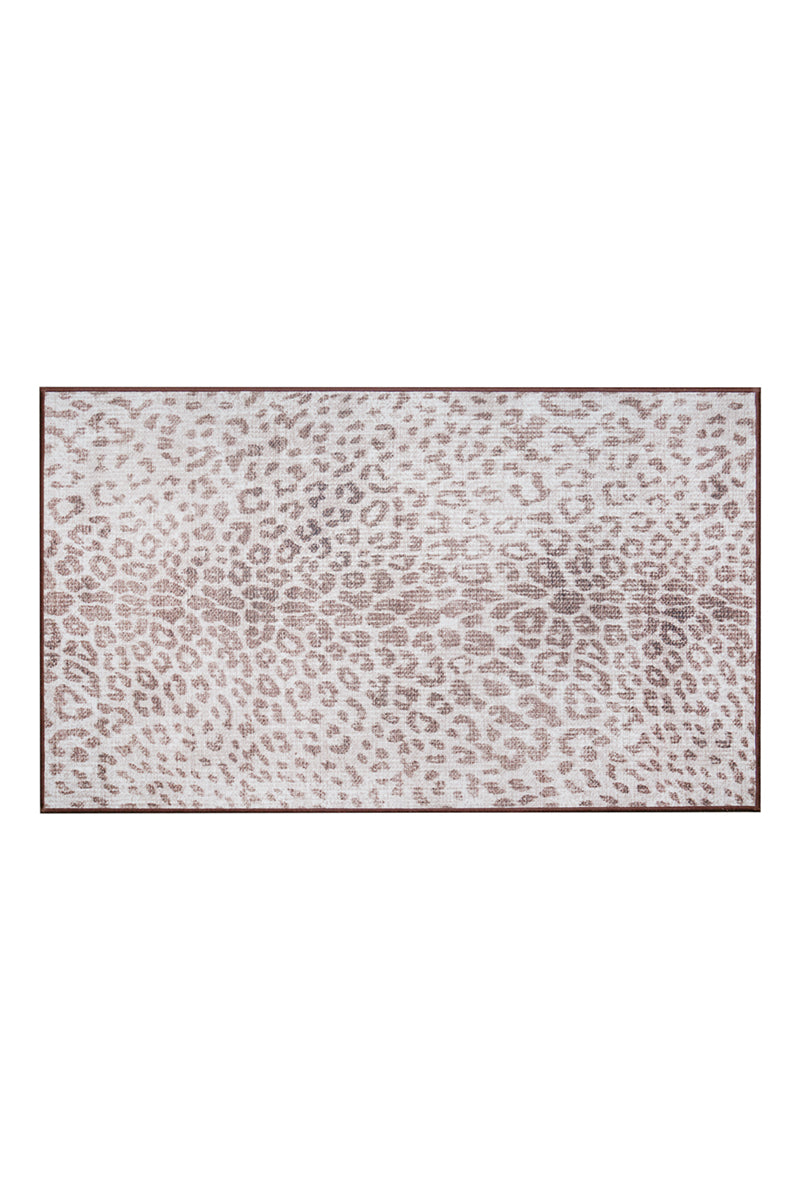 Miya Leopard Brown Washable Rug