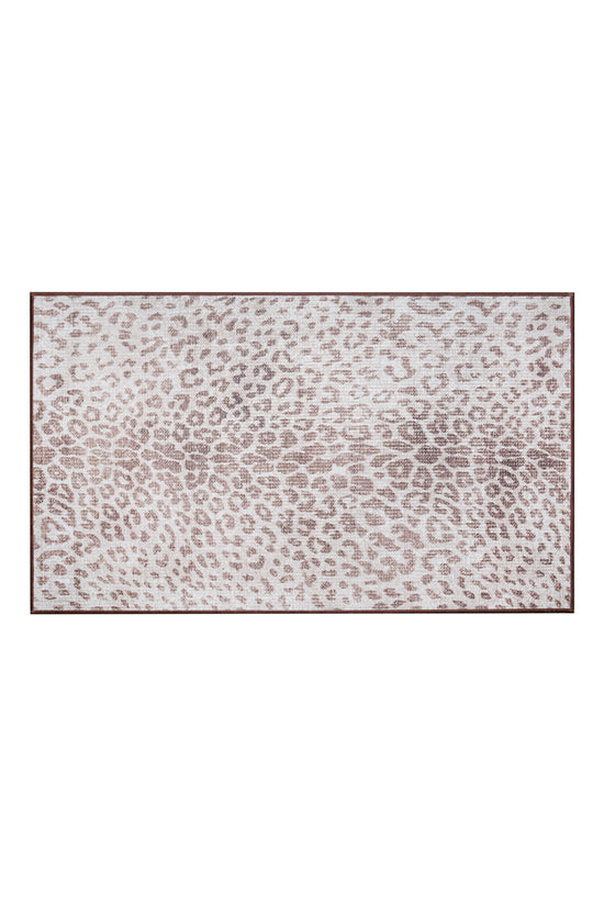 Miya Leopard Brown Washable Rug