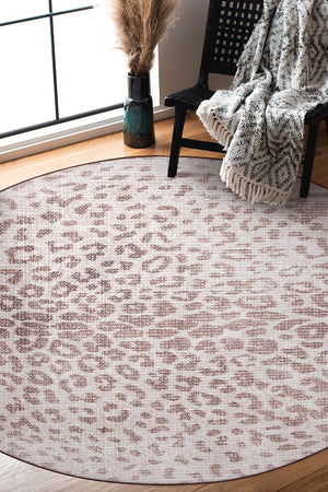 Miya Leopard Brown Washable Rug