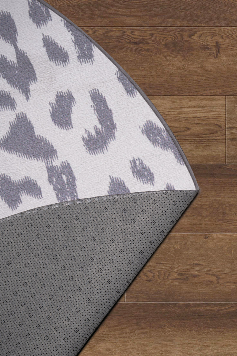 Miya Leopard Grey Washable Rug