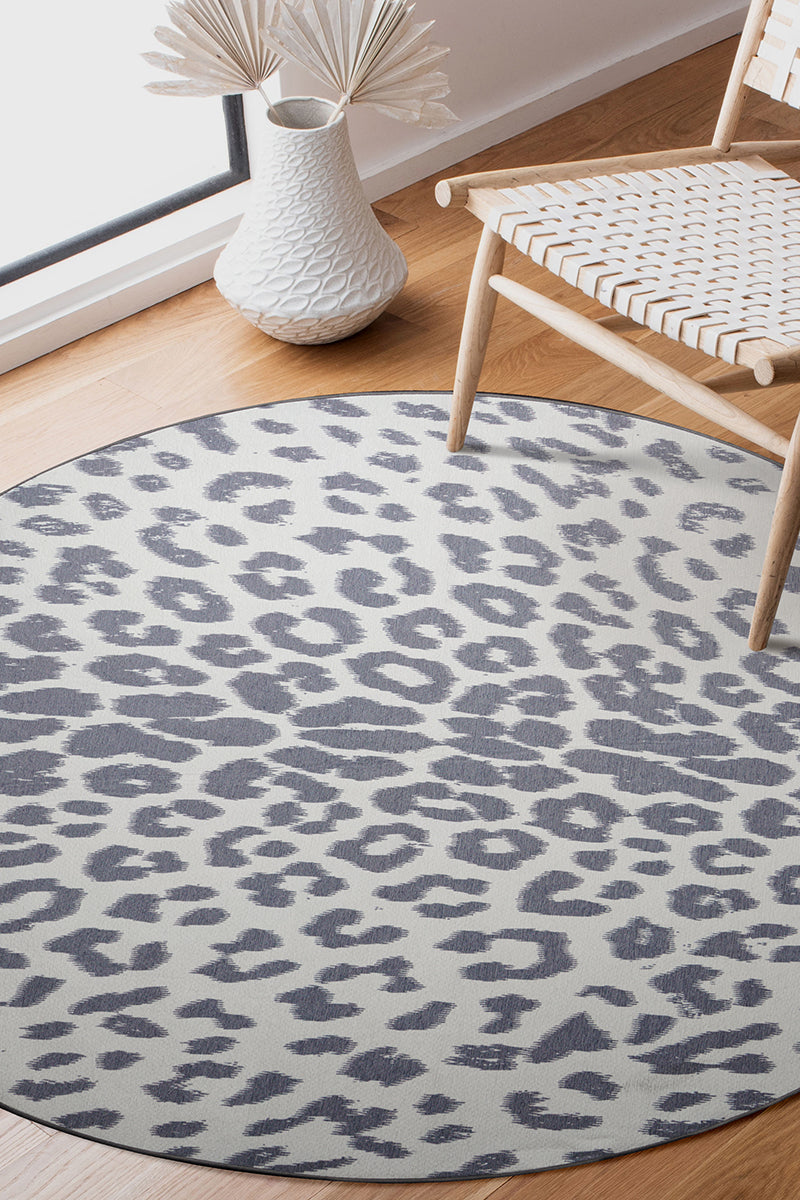 Miya Leopard Grey Washable Rug