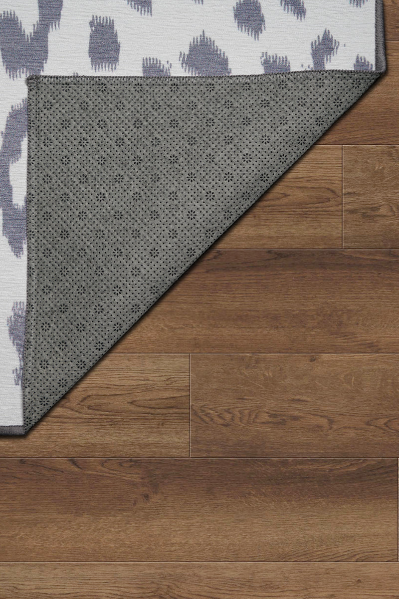 Miya Leopard Grey Washable Rug