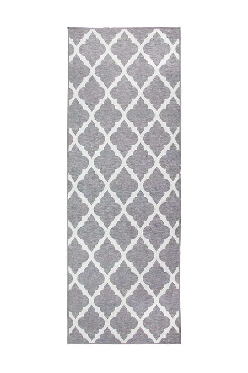 Moroccan Trellis Grey Washable Rug