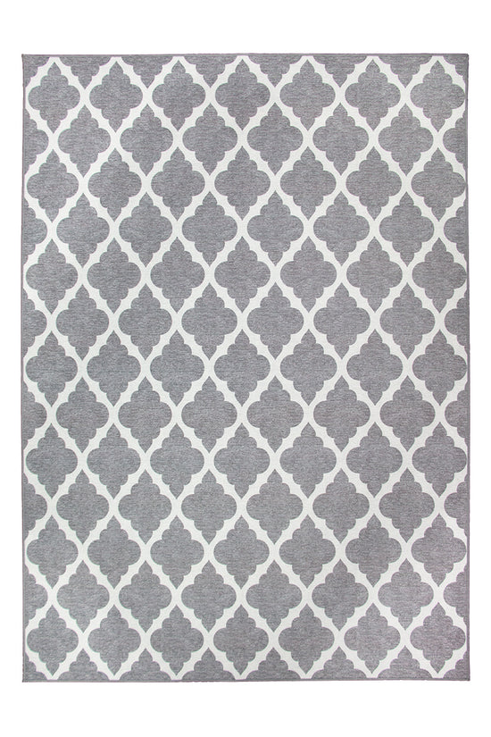 Moroccan Trellis Grey Washable Rug