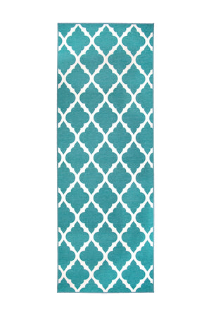 Moroccan Trellis Teal Washable Rug