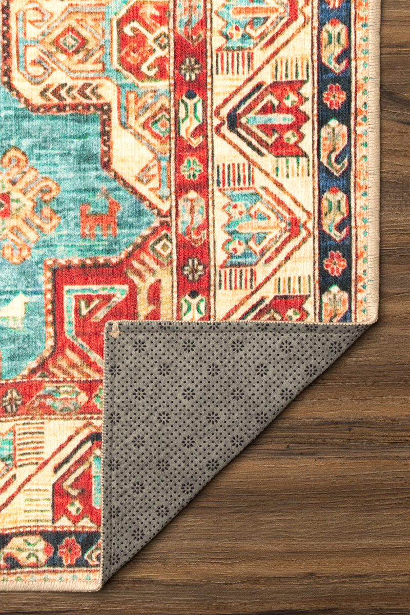 Ottoman Turquoise Washable Rug