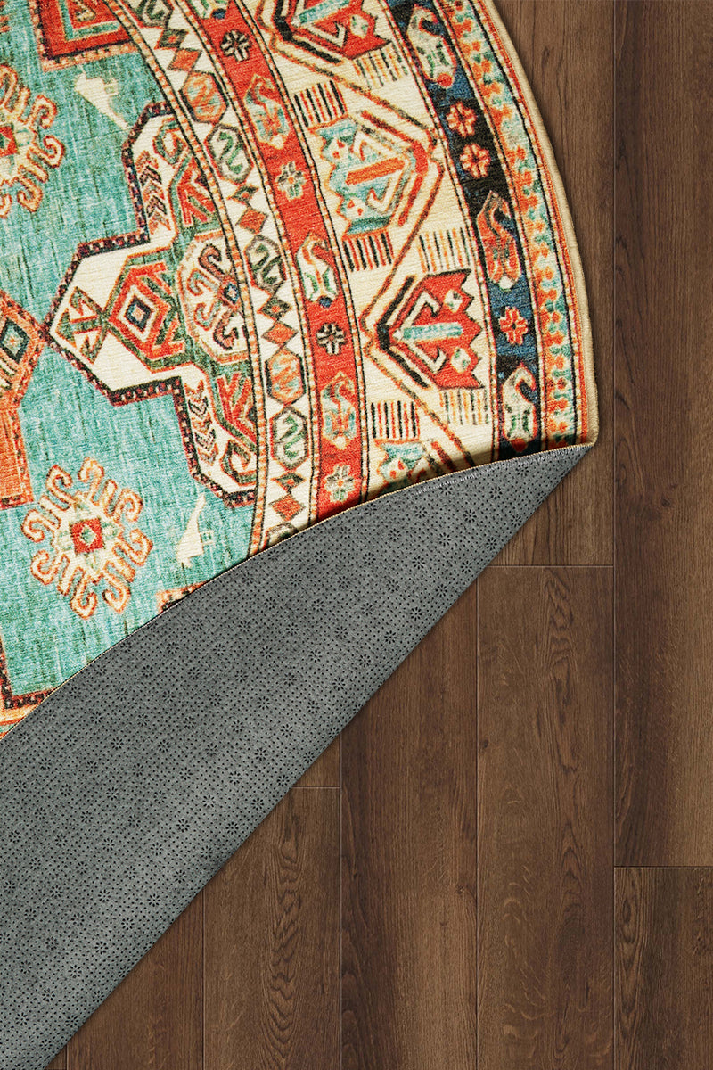 Ottoman Turquoise Washable Rug