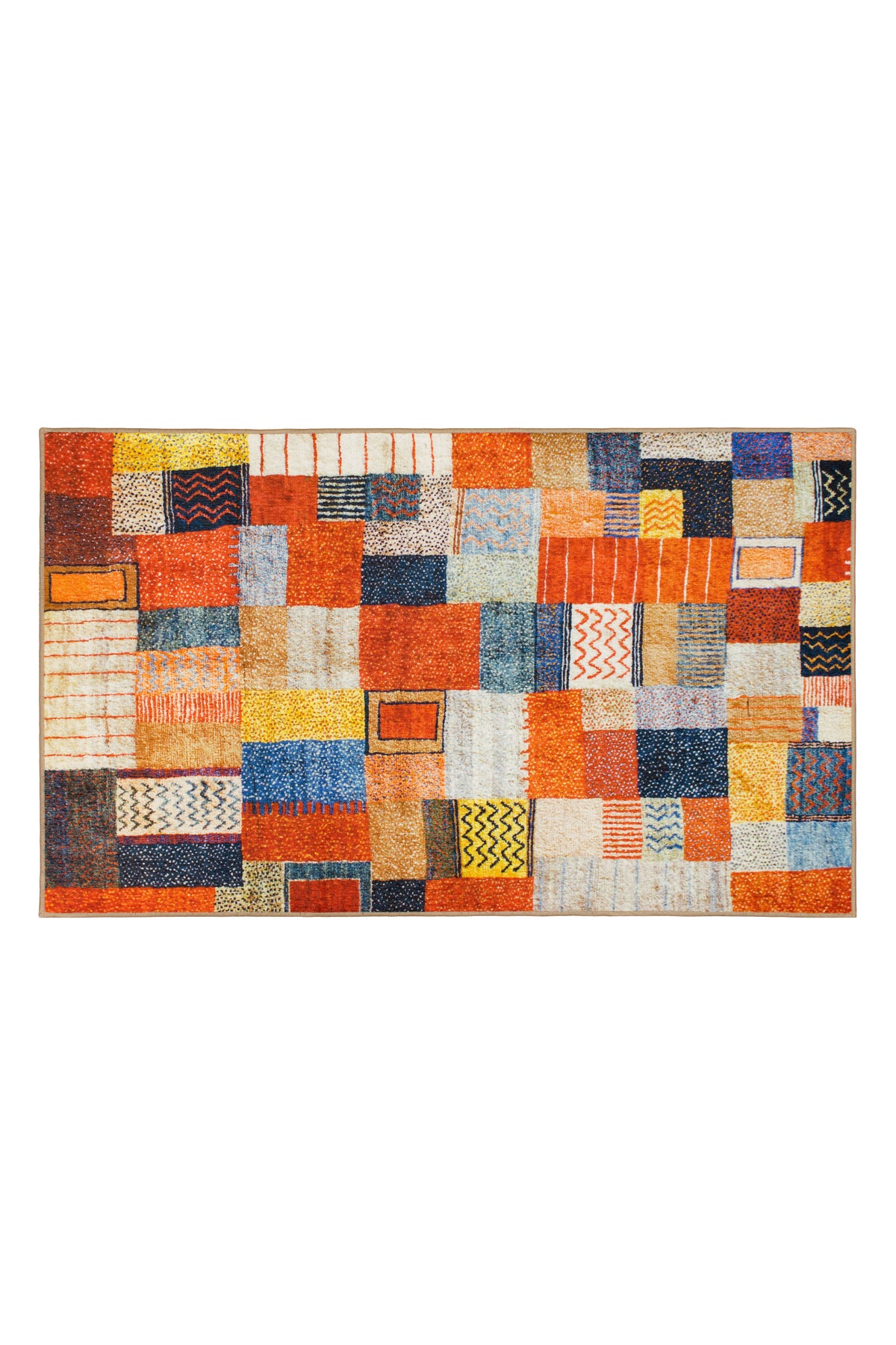 Patchwork Multicolor Washable Rug – My Magic Carpet | Washable Rugs