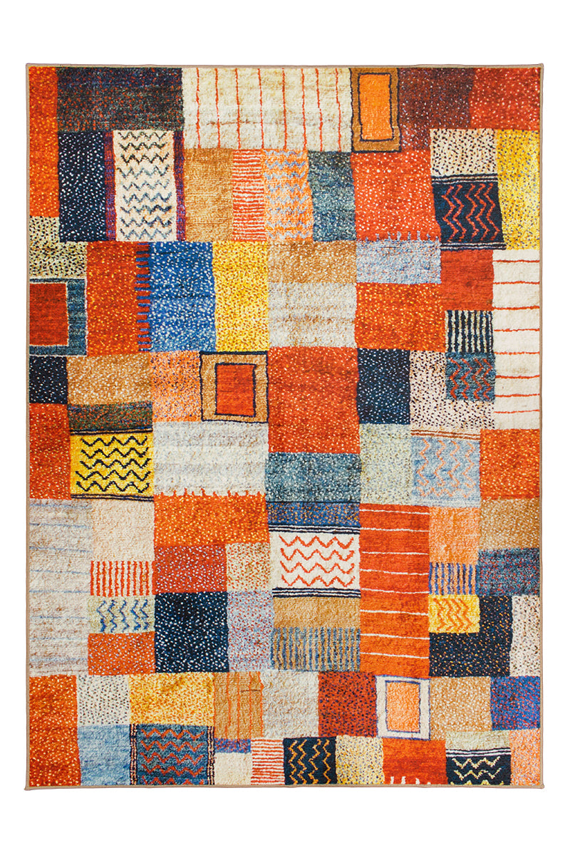 Patchwork Multicolor Washable Rug