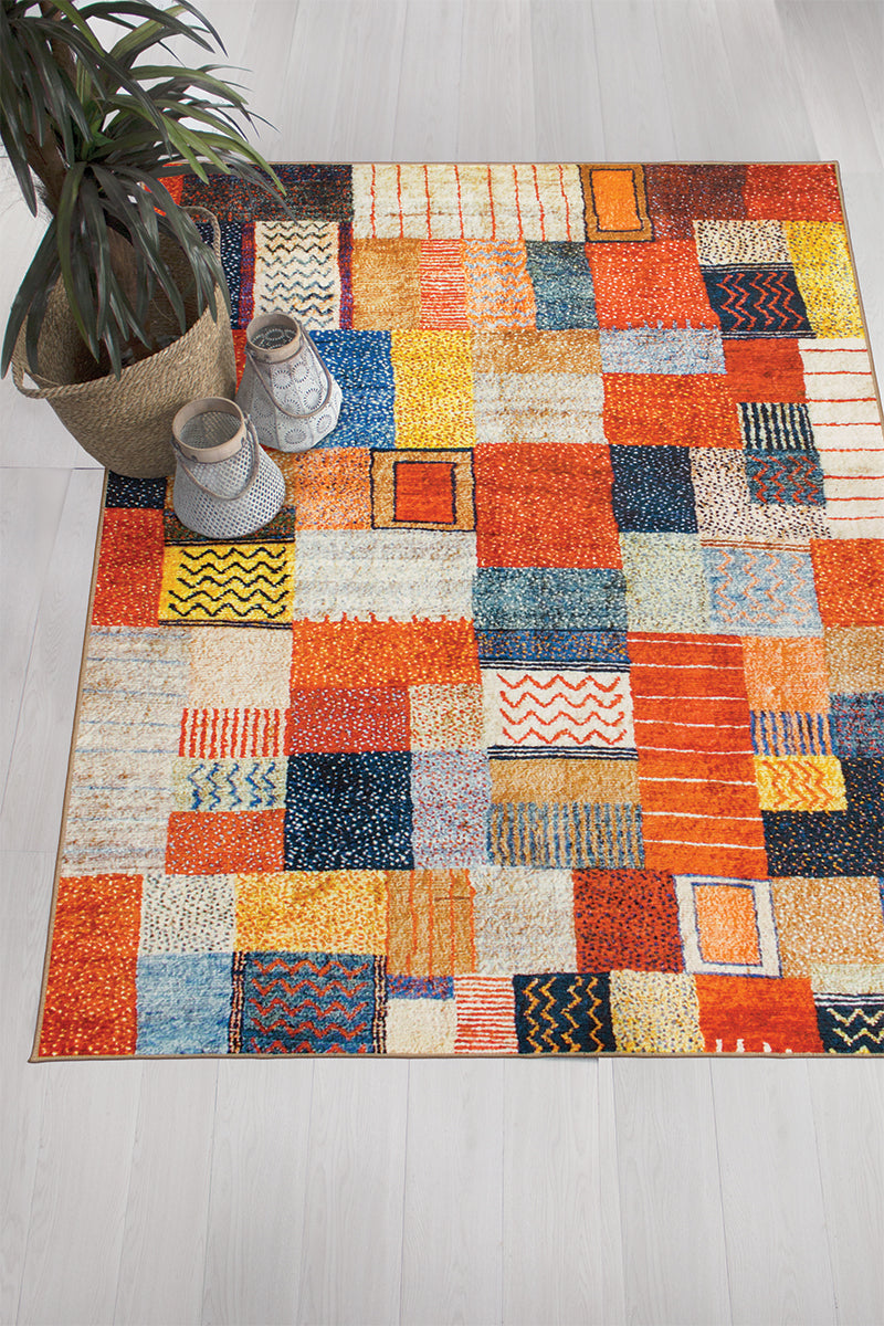 Patchwork Multicolor Washable Rug