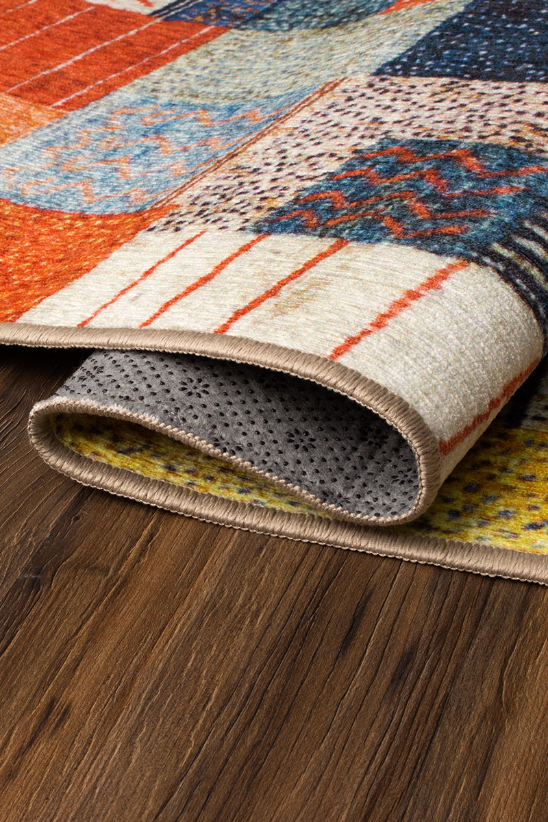 Patchwork Multicolor Washable Rug