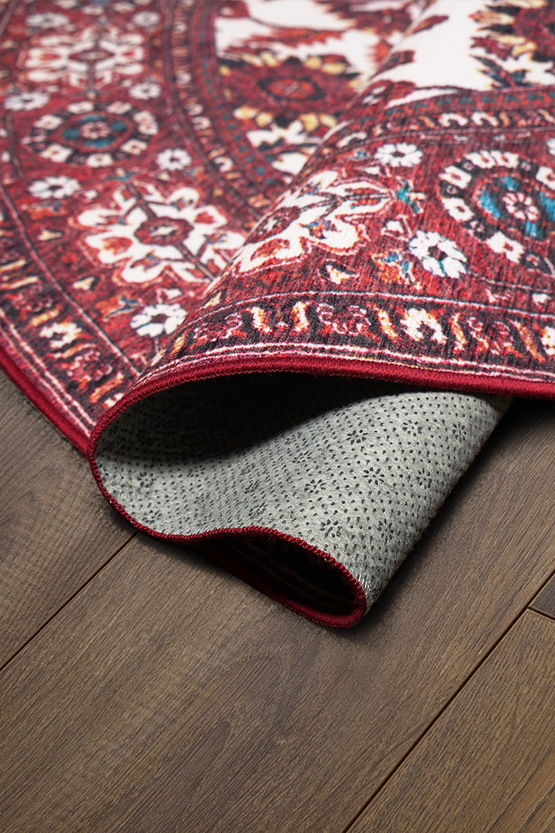 Ramage Maroon Washable Rug