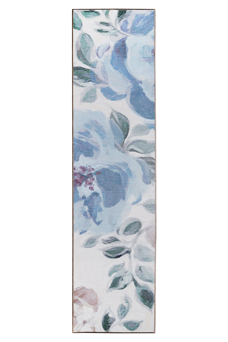 Sasha Floral Cream Blue Washable Rug