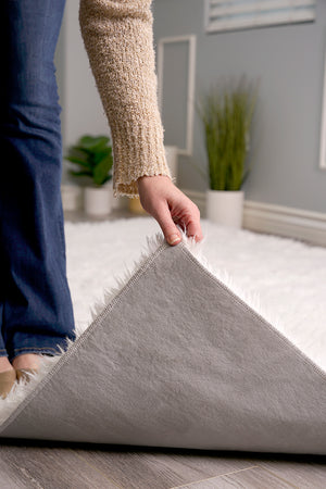 White Washable Shag Rug