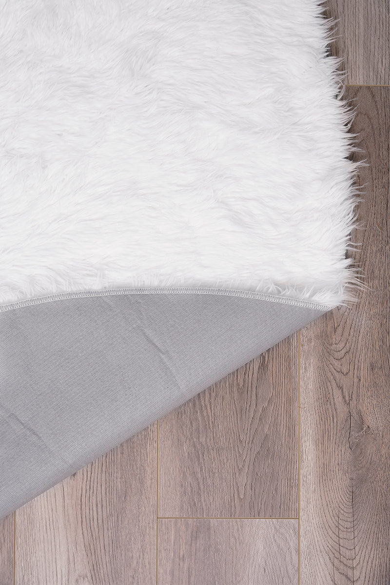 White Washable Shag Rug