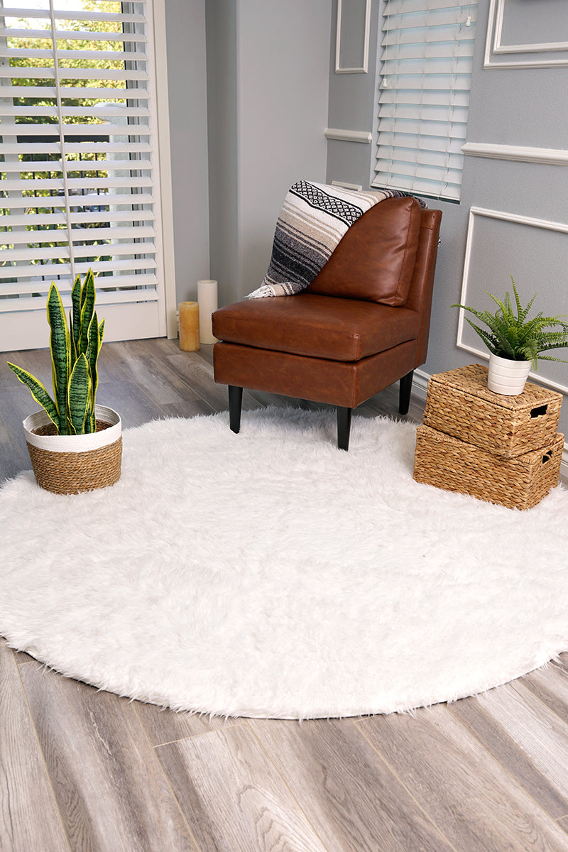 White Washable Shag Rug