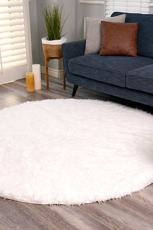 White Washable Shag Rug