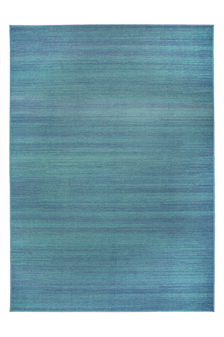 Solid Blue Washable Rug