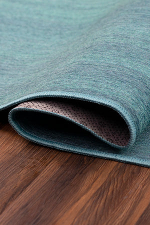 Solid Blue Washable Rug