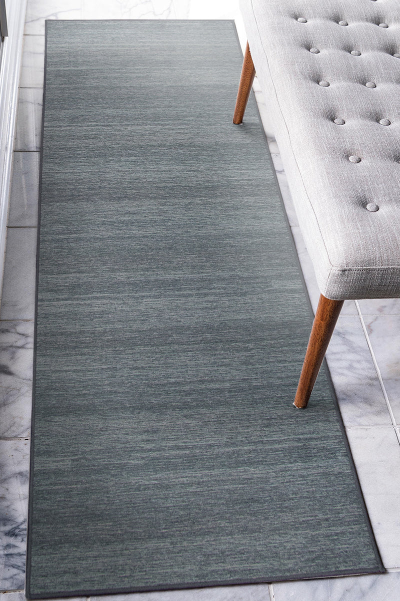 Solid Grey Washable Rug