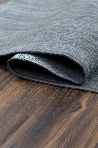 Solid Grey Washable Rug