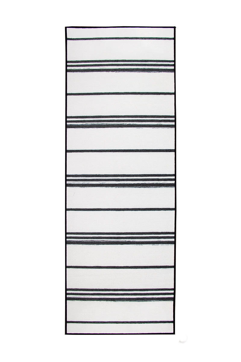 Stripe Black and White Washable Rug