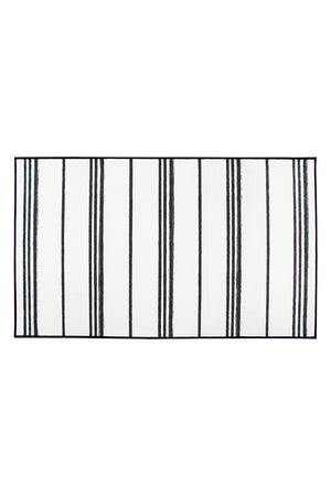 Stripe Black and White Washable Rug