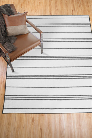 Stripe Grey Washable Rug