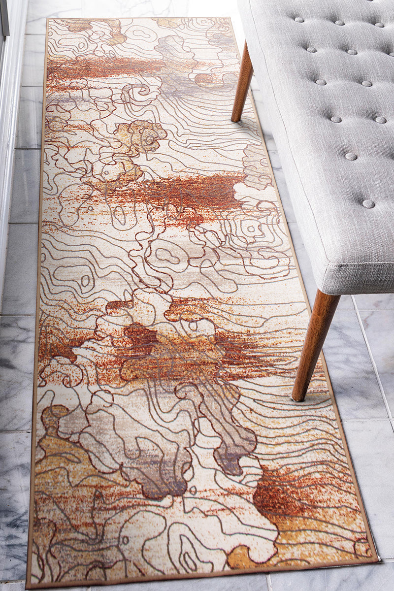 Vienna Abstract Natural Washable Rug