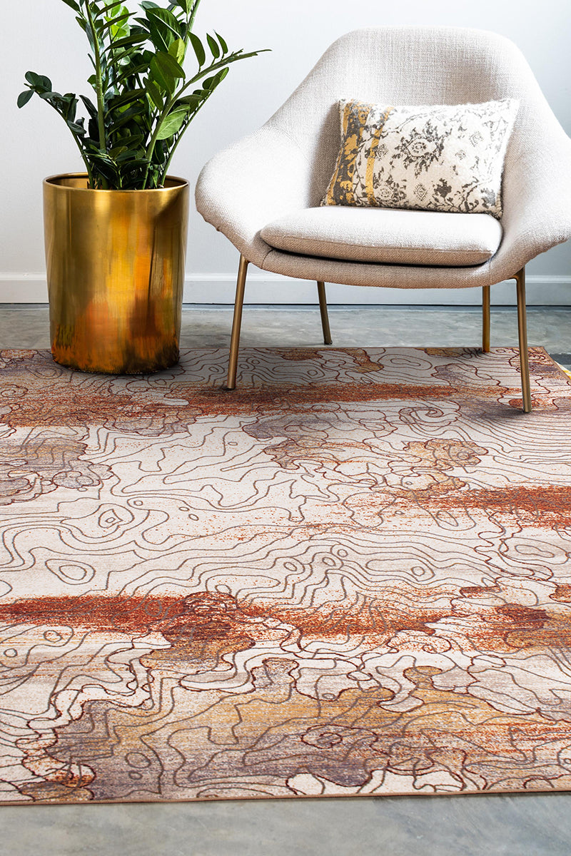 Vienna Abstract Natural Washable Rug