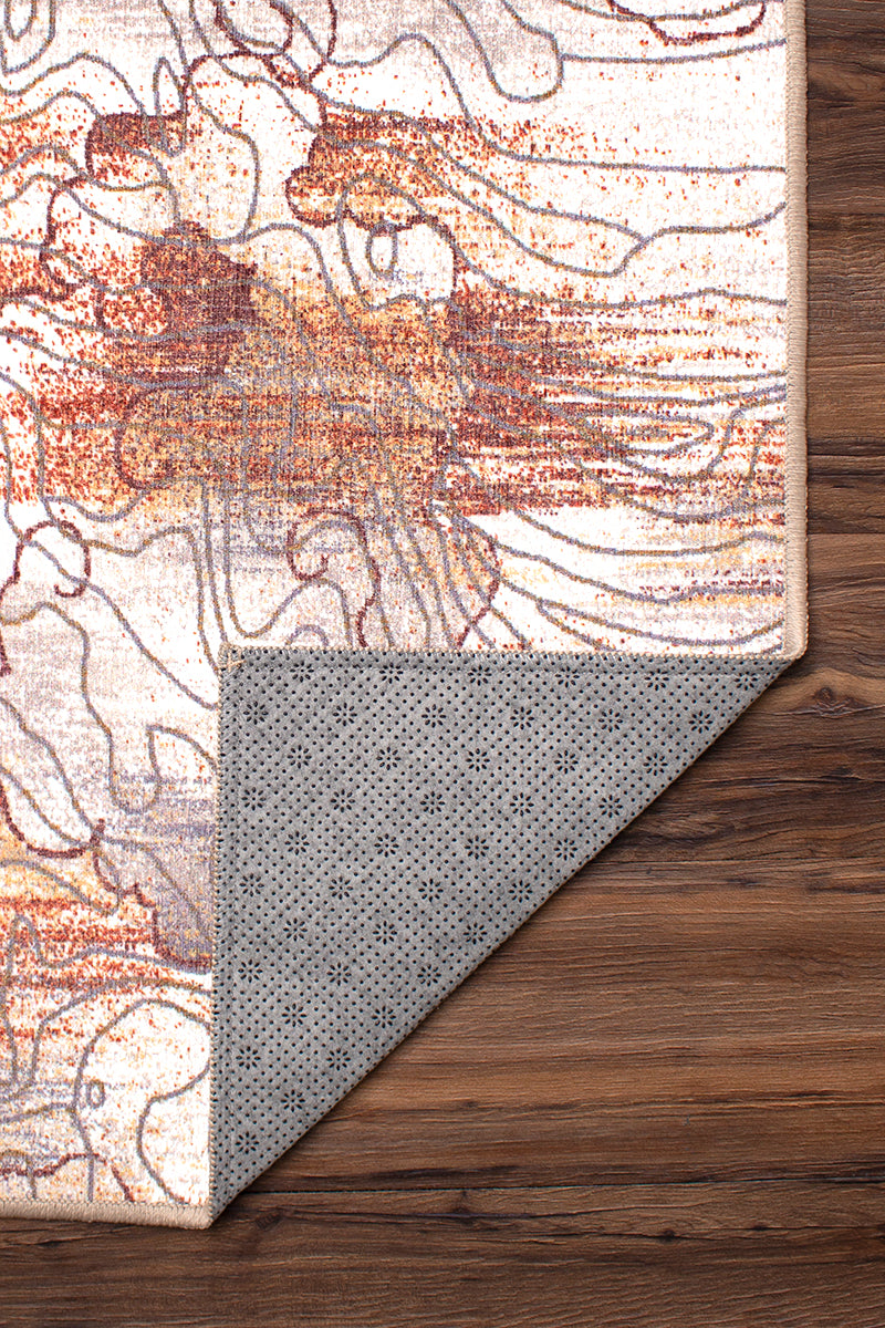 Vienna Abstract Natural Washable Rug