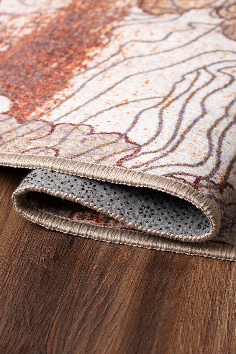 Vienna Abstract Natural Washable Rug