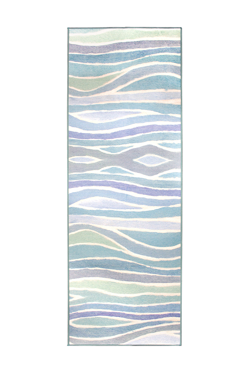 Waves Ocean Blue Washable Rug