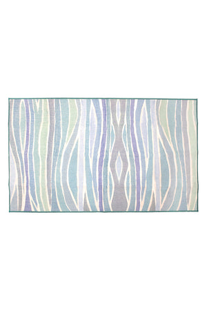 Waves Ocean Blue Washable Rug