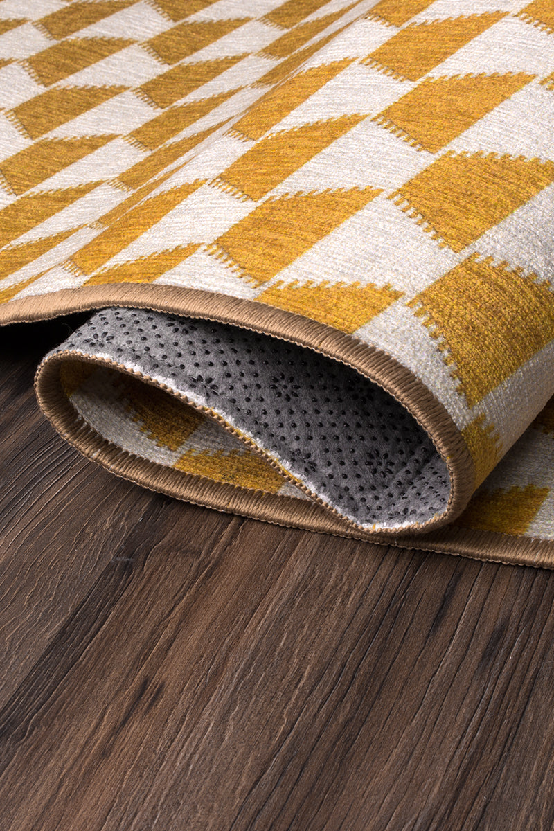 Yanis Yellow Gold Washable Rug